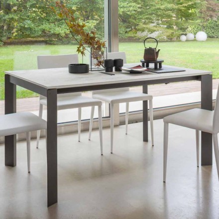 Mesa de Jantar Extensível até 180 cm em Cerâmica Made in Italy - Pitagora Viadurini