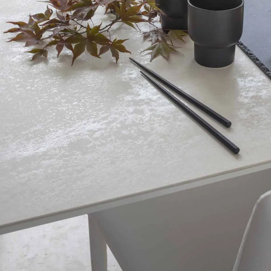 Mesa de Jantar Extensível até 180 cm em Cerâmica Made in Italy - Pitagora Viadurini