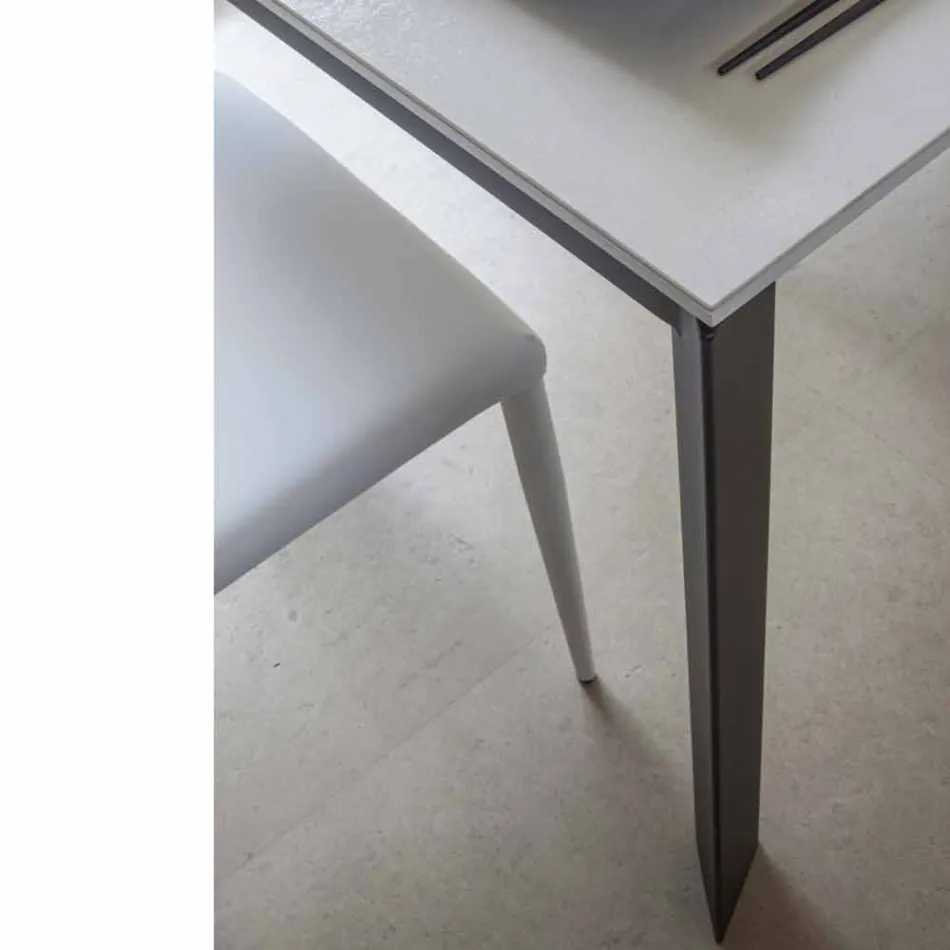 Mesa de Jantar Extensível até 180 cm em Cerâmica Made in Italy - Pitagora Viadurini