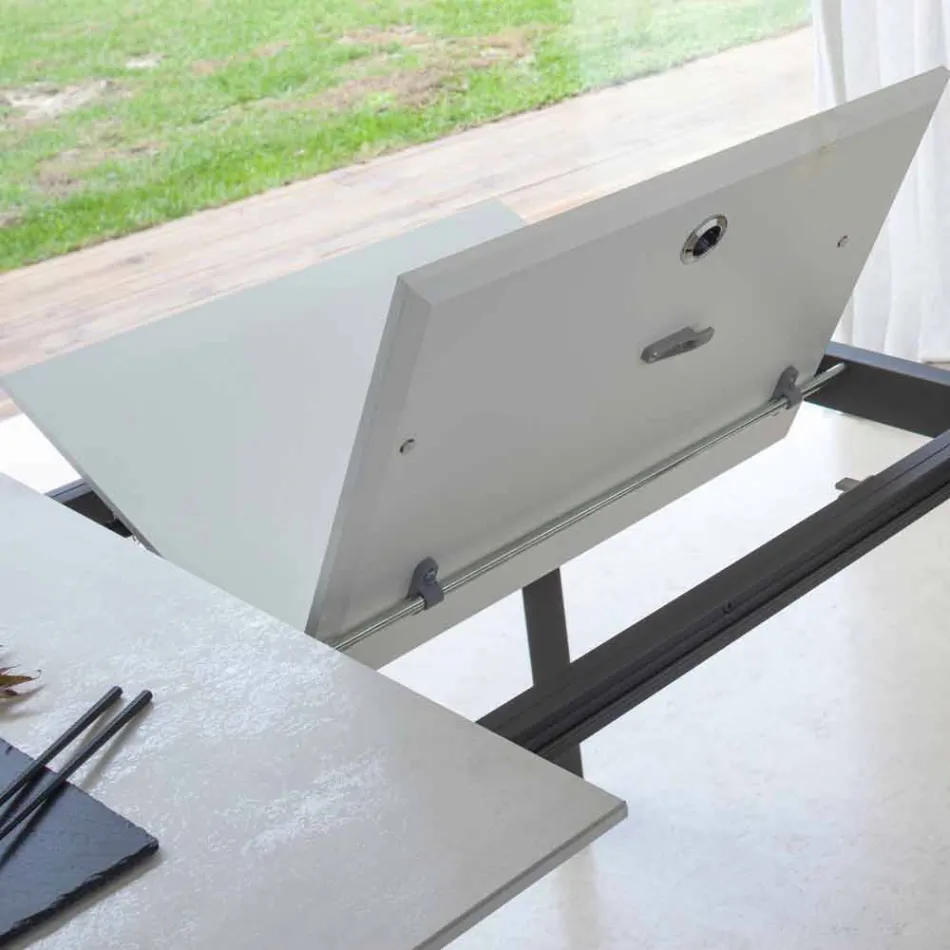 Mesa de Jantar Extensível até 180 cm em Cerâmica Made in Italy - Pitagora Viadurini