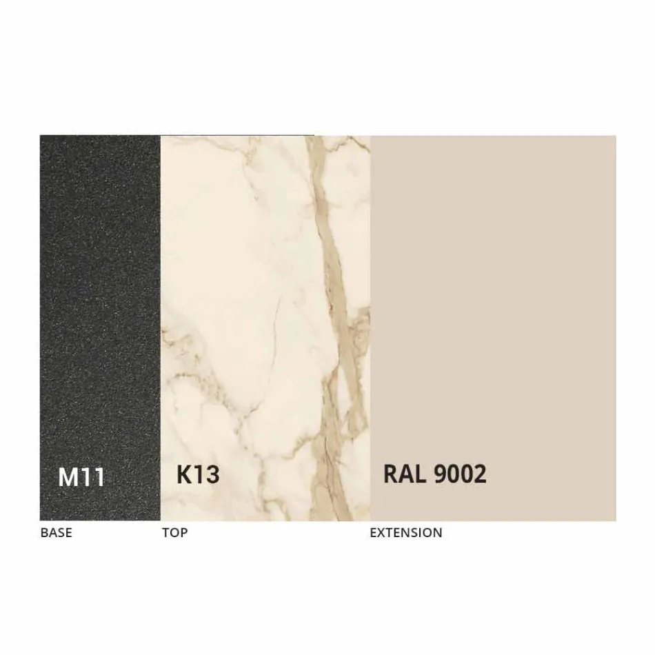 Mesa de Jantar Extensível até 180 cm em Cerâmica Made in Italy - Pitagora Viadurini