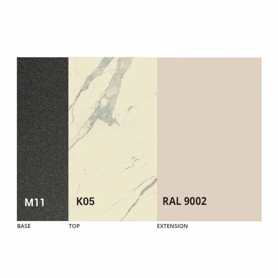 Mesa de Jantar Extensível até 180 cm em Cerâmica Made in Italy - Pitagora Viadurini