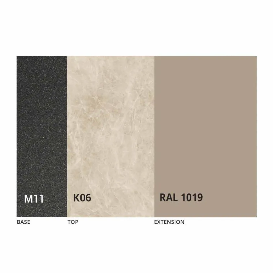 Mesa de Jantar Extensível até 180 cm em Cerâmica Made in Italy - Pitagora Viadurini