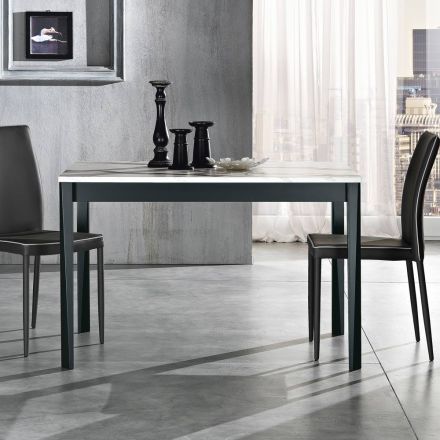 Mesa de jantar extensível até 180 cm em faia Made in Italy - Otiello Viadurini