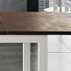 Mesa de jantar de metal extensível até 180 cm Made in Italy - Beatrise Viadurini