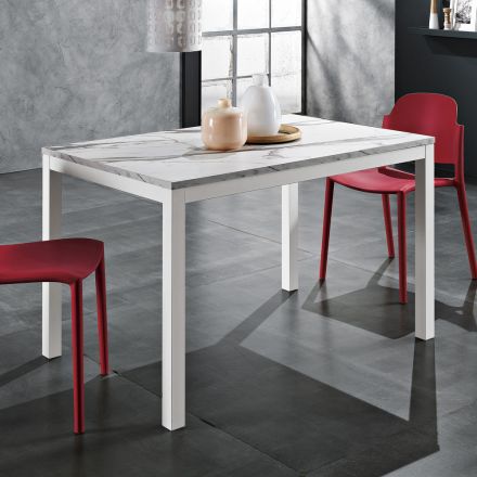 Mesa de jantar de metal extensível até 180 cm Made in Italy - Beatrise Viadurini