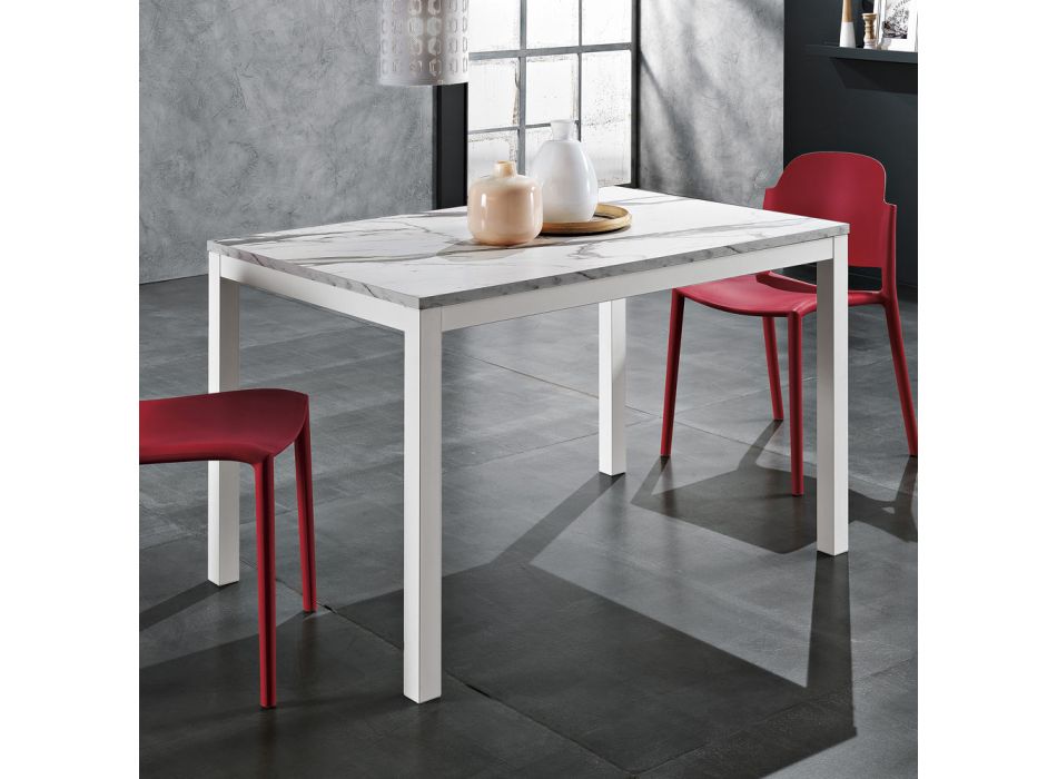 Mesa de jantar de metal extensível até 180 cm Made in Italy - Beatrise Viadurini