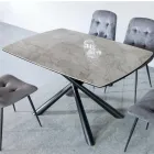 Mesa de jantar extensível (200/230 cm) em vidro cerâmico e metal - Naisha Viadurini