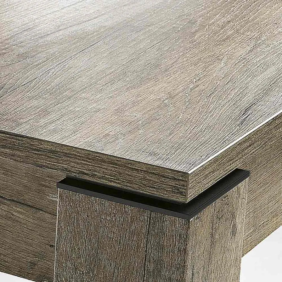 Mesa de jantar extensível até 200 cm em melamina Made in Italy - Denis Viadurini