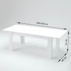 Mesa de Jantar Extensível até 210 cm Design em Madeira Sustentável - Perro Viadurini