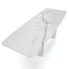 Mesa de jantar extensível a 240 cm em cerâmica com efeito mármore - Poseidon Viadurini