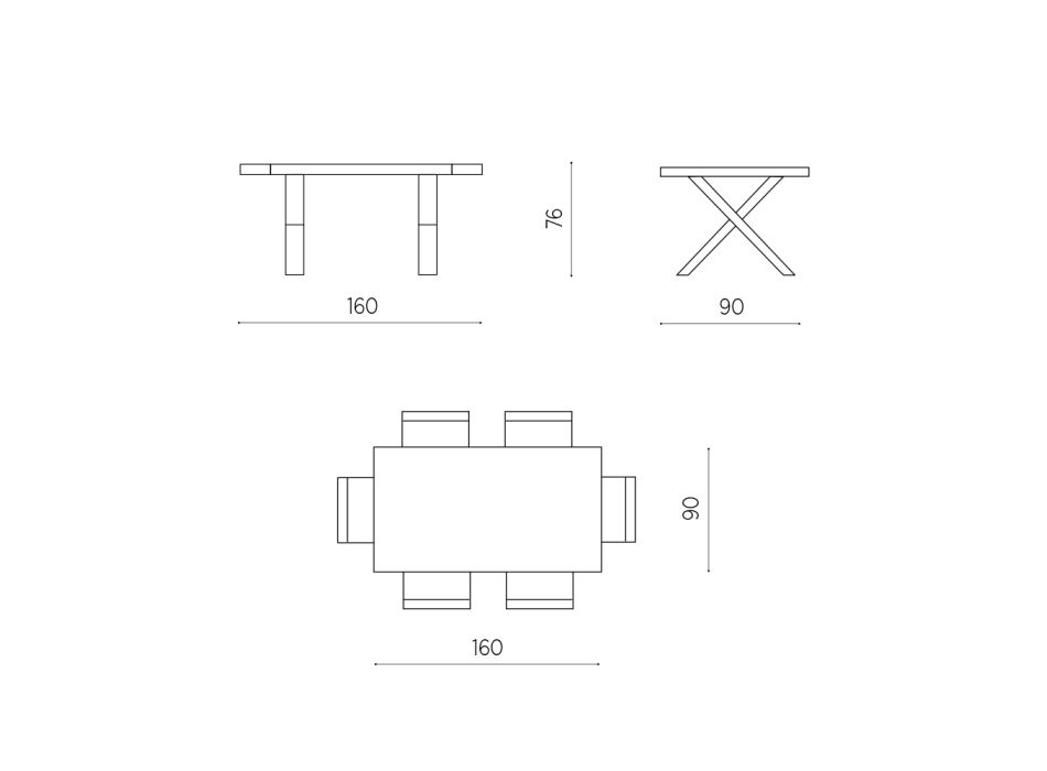 Mesa de Jantar Extensível até 260 cm Efeito Concreto Moderno - Lenova Viadurini