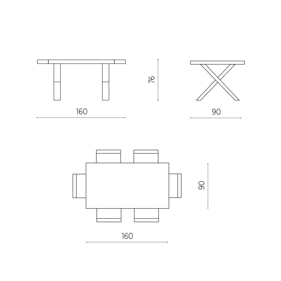 Mesa de Jantar Extensível até 260 cm Efeito Madeira Made in Italy - Lenova Viadurini
