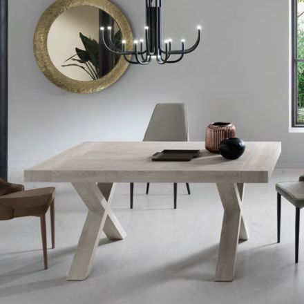 Mesa de Jantar Extensível até 260 cm Efeito Madeira Made in Italy - Lenova Viadurini