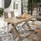 Mesa de Jantar Extensível até 260 cm Efeito Madeira Made in Italy - Lenova Viadurini