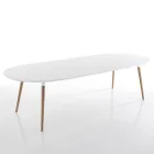 Mesa de Jantar Extensível até 270 cm em Mdf e Madeira Maciça - Maurizio Viadurini