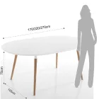 Mesa de Jantar Extensível até 270 cm em Mdf e Madeira Maciça - Maurizio Viadurini