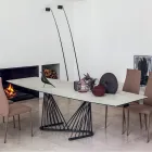 Mesa de Jantar Extensível até 290 cm em Tampo em Metal e Cerâmica - Ricolo Viadurini