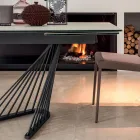 Mesa de Jantar Extensível até 290 cm em Tampo em Metal e Cerâmica - Ricolo Viadurini