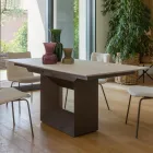 Mesa de Jantar Extensível até 298 cm em Cerâmica e Metal Fabricado na Itália - Girassol Viadurini