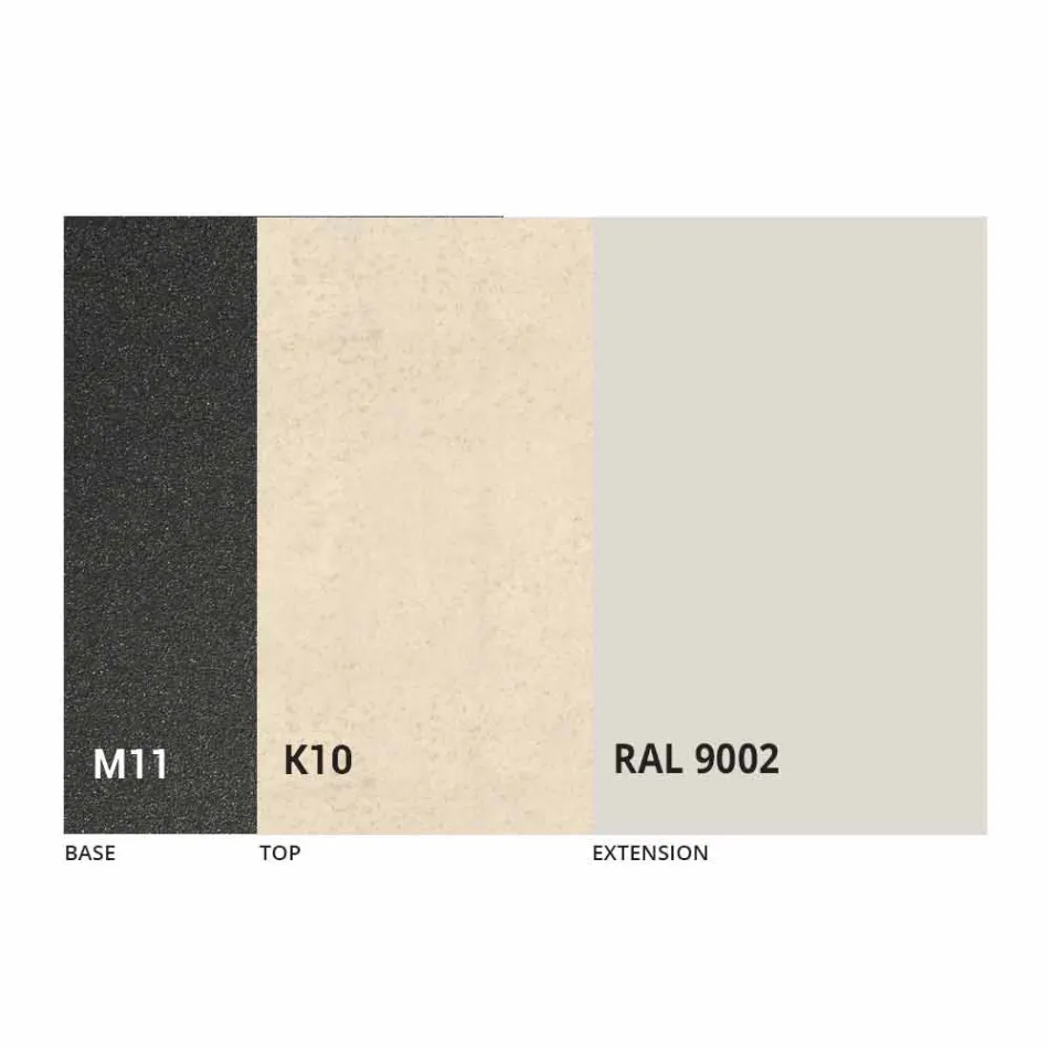 Mesa de Jantar Extensível até 298 cm em Tampo em Metal e Cerâmica - Anaconda Viadurini