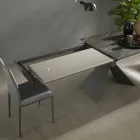 Mesa de Jantar Extensível até 298 cm em Tampo em Metal e Cerâmica - Anaconda Viadurini