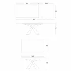 Mesa de Jantar Extensível até 298 cm em Tampo em Metal e Cerâmica - Anaconda Viadurini