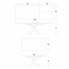 Mesa de Jantar Extensível até 298 cm em Tampo em Metal e Cerâmica - Anaconda Viadurini