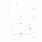 Mesa de Jantar Extensível até 298 cm em Tampo em Metal e Cerâmica - Anaconda Viadurini