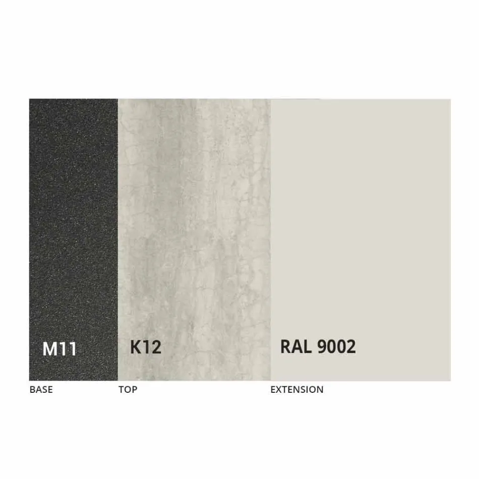 Mesa de Jantar Extensível até 298 cm em Tampo em Metal e Cerâmica - Anaconda Viadurini