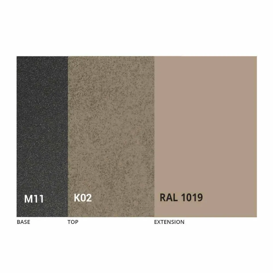 Mesa de Jantar Extensível até 298 cm em Tampo em Metal e Cerâmica - Anaconda Viadurini