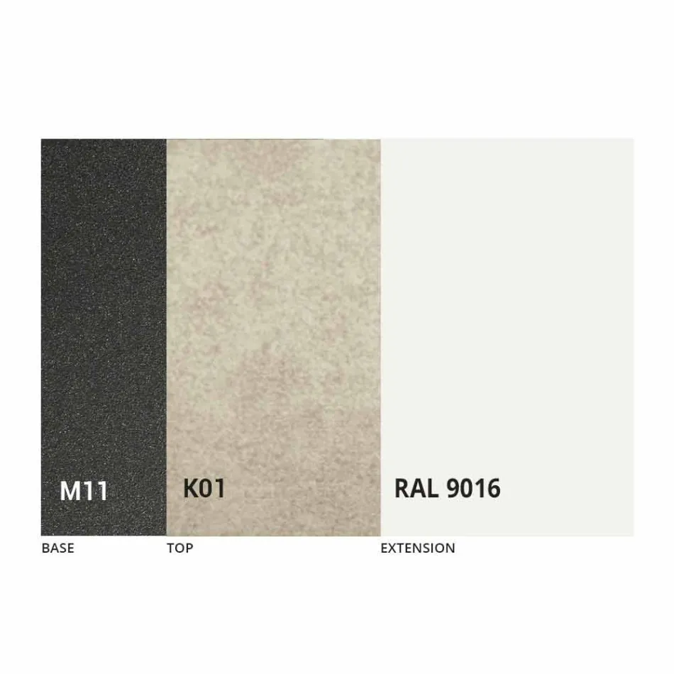 Mesa de Jantar Extensível até 298 cm em Tampo em Metal e Cerâmica - Anaconda Viadurini