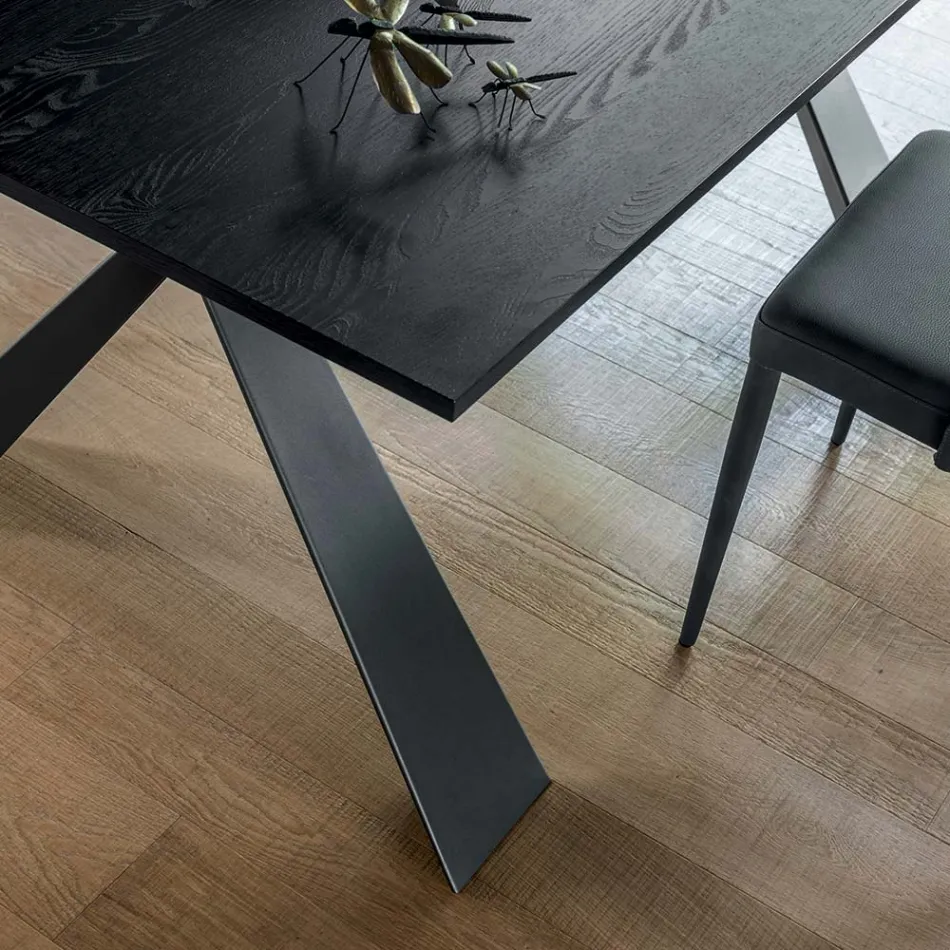 Mesa de jantar extensível para 298 cm em melamina Made in Italy - Fedemo Viadurini