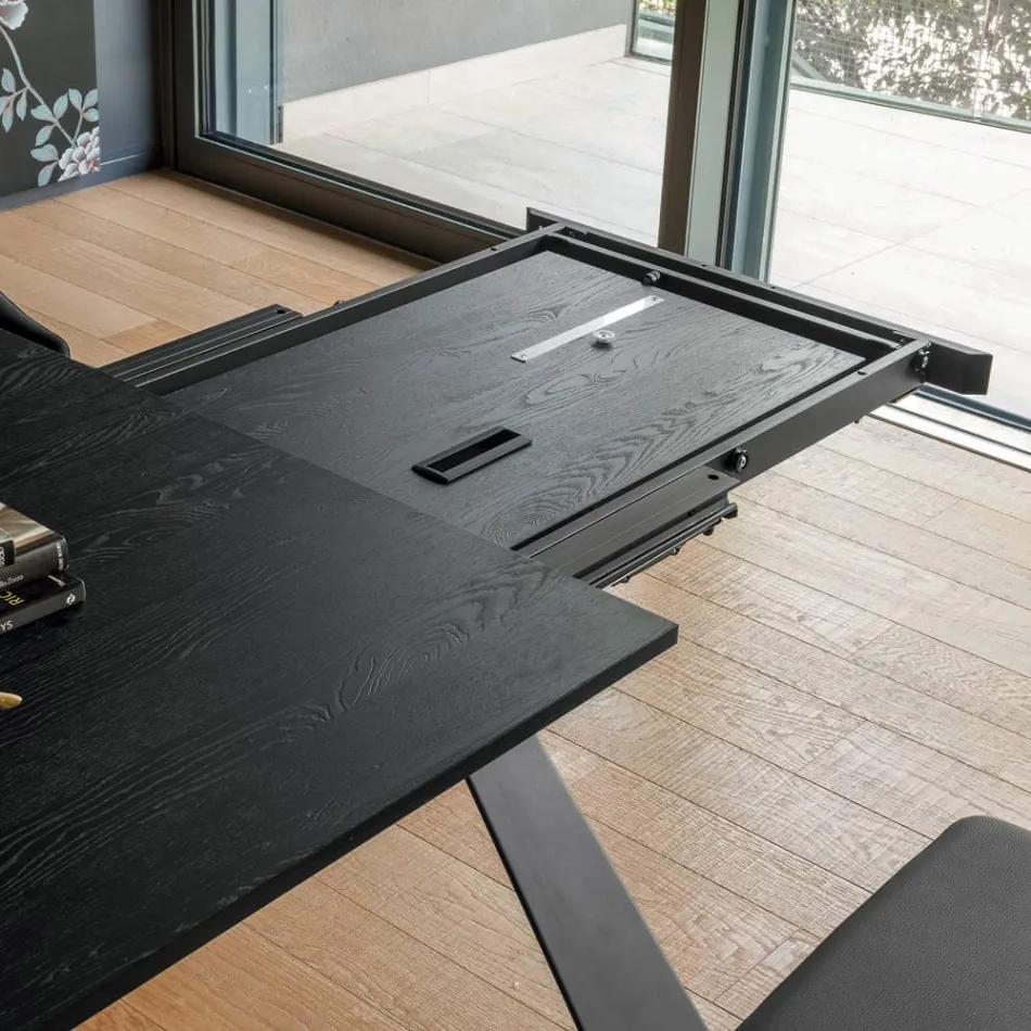Mesa de jantar extensível para 298 cm em melamina Made in Italy - Fedemo Viadurini