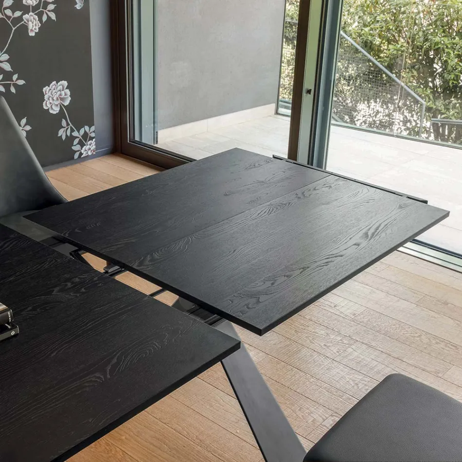 Mesa de jantar extensível para 298 cm em melamina Made in Italy - Fedemo Viadurini