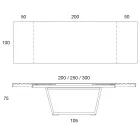 Mesa de Jantar Extensível a 3m em Pernas de Cerâmica e Madeira - Cesteo Viadurini