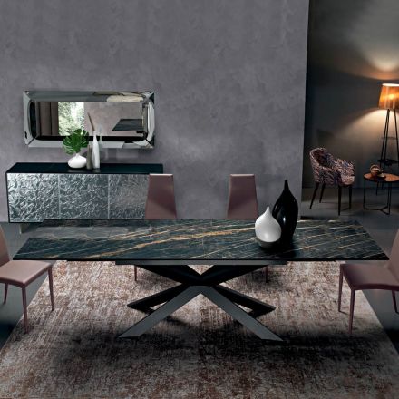 Mesa de jantar extensível até 300 cm em Hypermarble Made in Italy - Grotta Viadurini