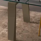 Mesa de jantar extensível a 300 cm em tampo de madeira e vidro - Bedrio Viadurini