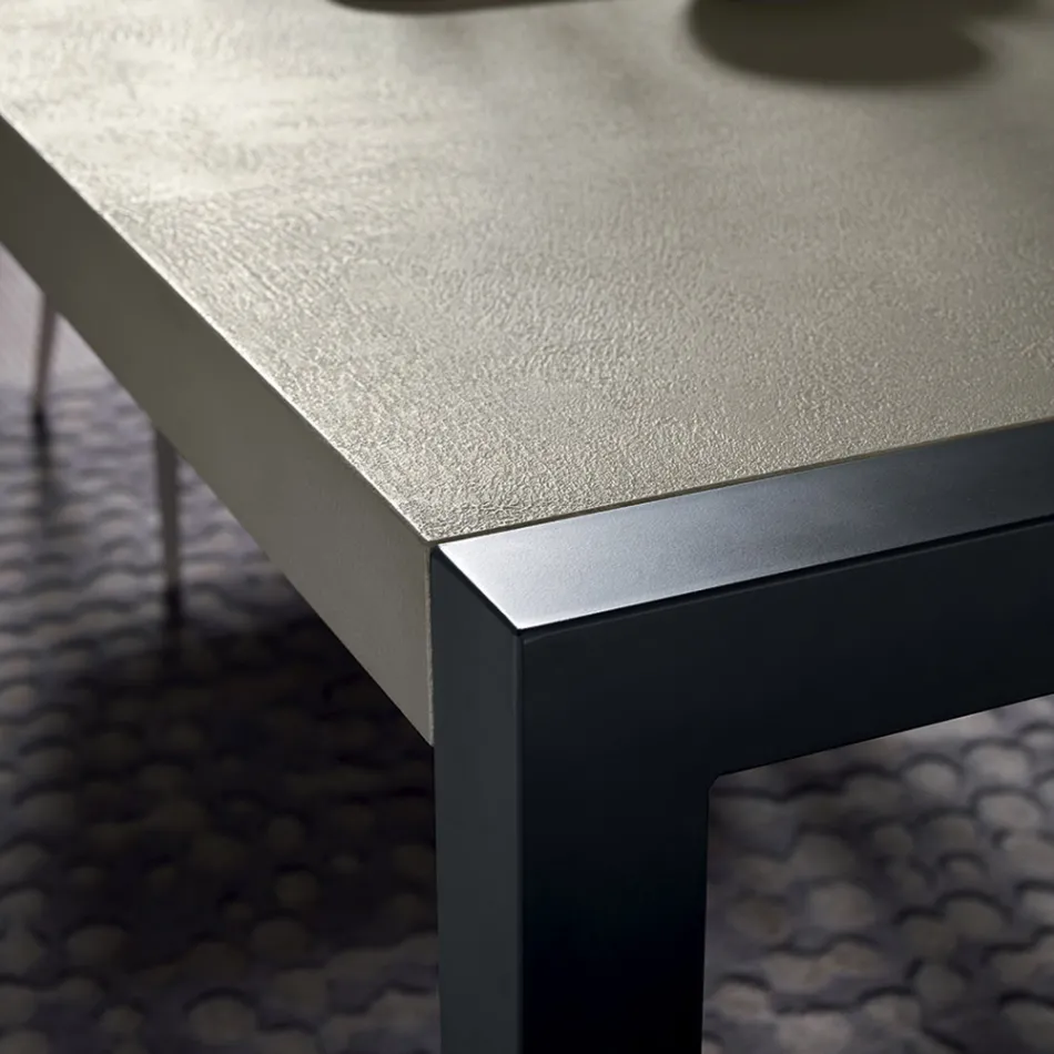 Mesa de jantar de metal extensível até 310 cm Fabricada na Itália - Euclide Viadurini
