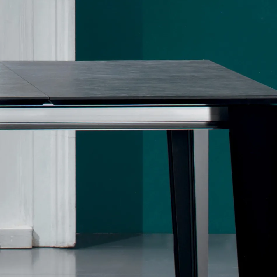 Mesa de Jantar Extensível até 325 cm em Laminado Fabricado na Itália - Anos Setenta Viadurini