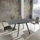 Mesa de jantar extensível dobrável em MDF e metal - Arsênico Viadurini