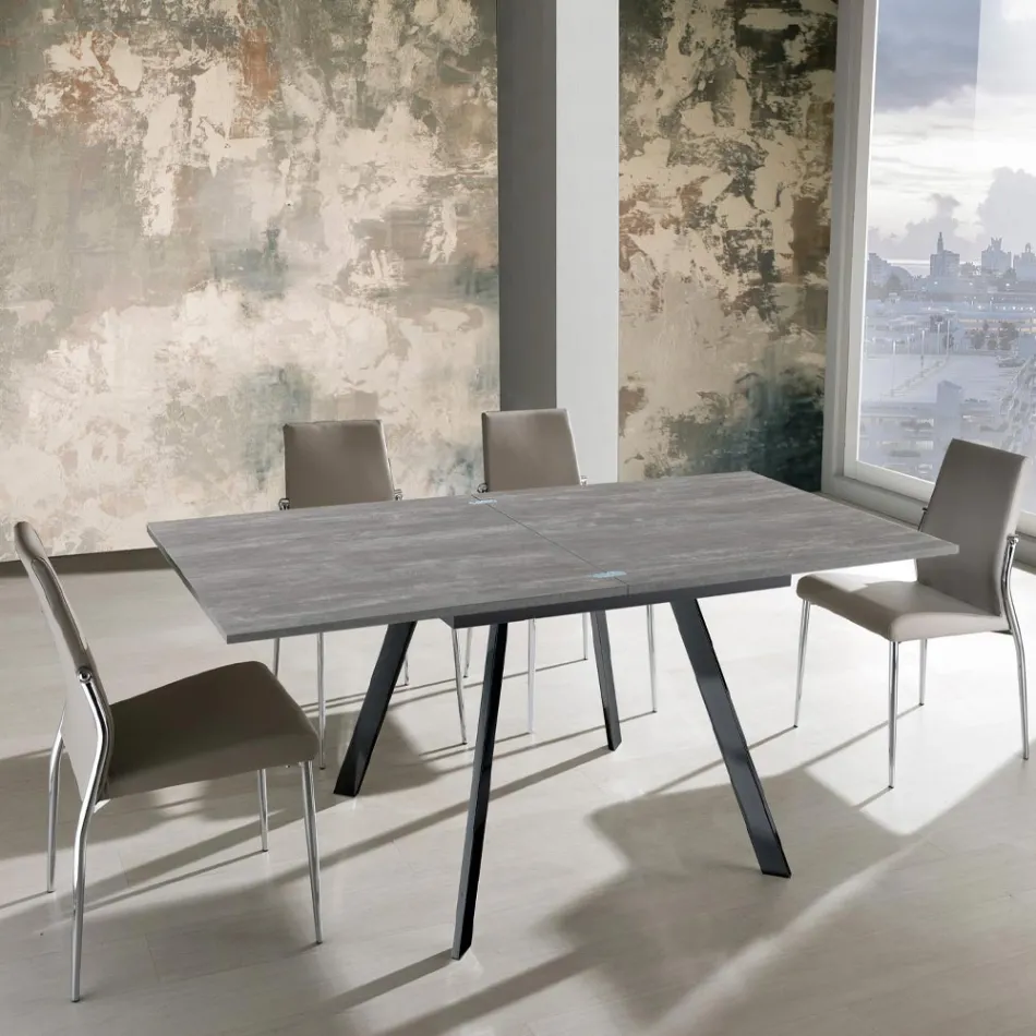 Mesa de jantar extensível dobrável em MDF e metal - Arsênico Viadurini