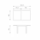 Mesa de jantar extensível com tampo de vidro Teo Viadurini