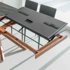 Mesa de jantar extensível com estrutura de metal feita na Itália - Elástico Viadurini