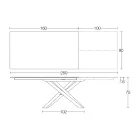 Mesa de jantar extensível com estrutura de metal feita na Itália - Elástico Viadurini