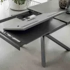 Mesa de jantar extensível com estrutura de metal feita na Itália - Elástico Viadurini