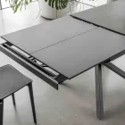 Mesa de jantar extensível com estrutura de metal feita na Itália - Elástico Viadurini