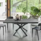 Mesa de jantar extensível com estrutura de metal feita na Itália - Elástico Viadurini