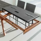 Mesa de jantar extensível com estrutura de metal feita na Itália - Elástico Viadurini