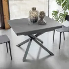 Mesa de jantar extensível com estrutura de metal feita na Itália - Elástico Viadurini